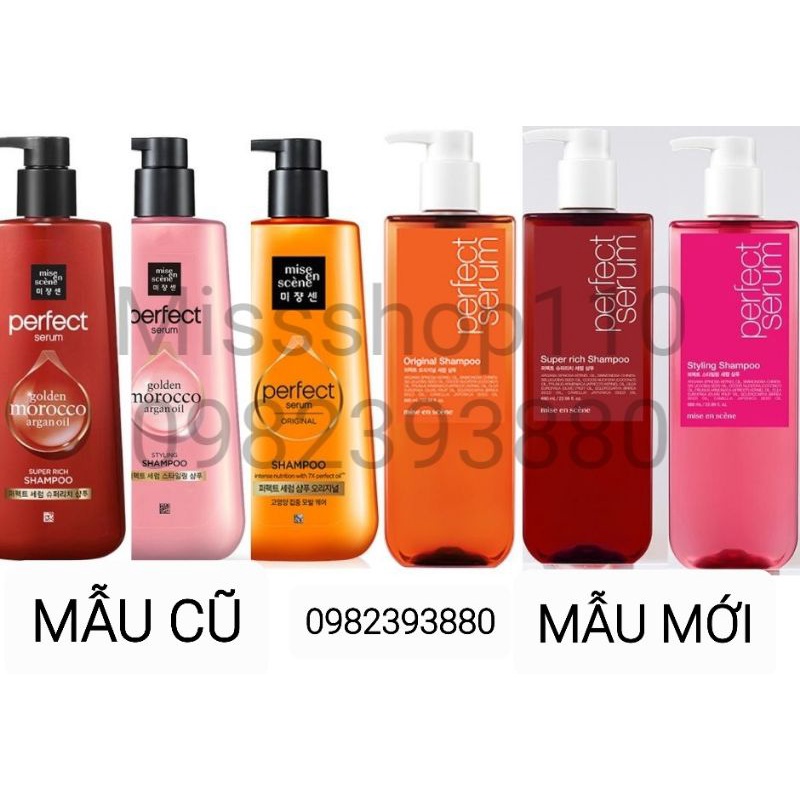 Dầu gội Mise En Scene Perfect Serum Shampoo 680ML Hàn Quốc MẪU MỚI