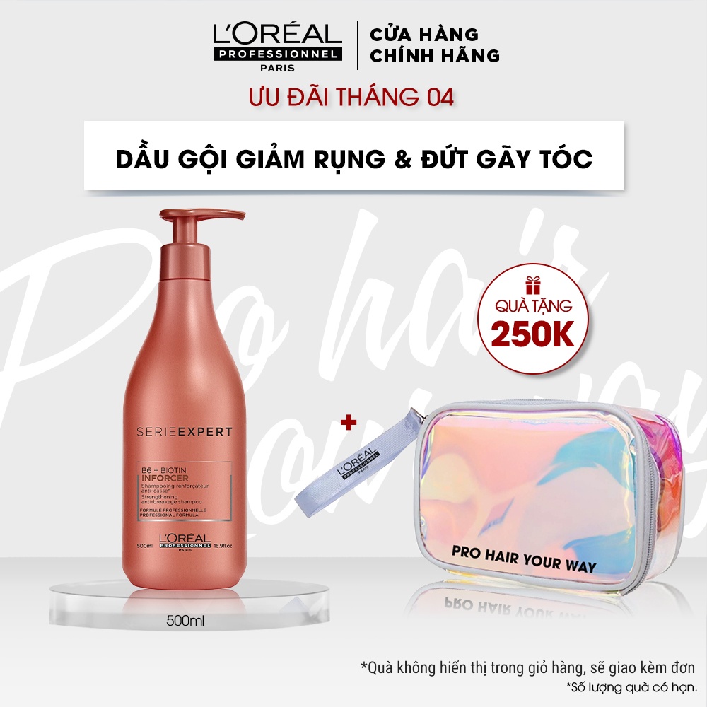 [Mã COSPPD05 giảm 10% đơn 400K] Dầu gội giúp tóc chắc khỏe và giảm đứt gãy Serie Expert Inforcer 500ml