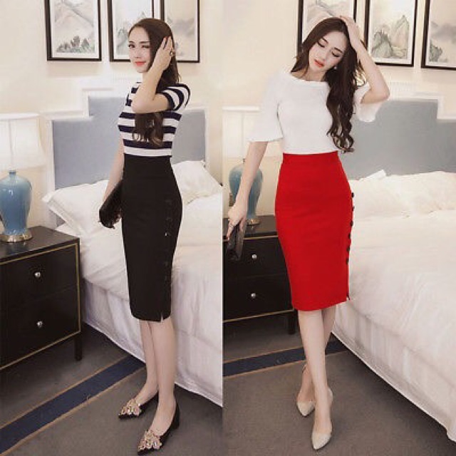 CHÂN VÁY CÔNG SỞ 💏HÀNG THIẾT KẾ🌹 CHÂN VÁY BÚT CHÌ (kèm ảnh thật)MS 06 Vannhshop | BigBuy360 - bigbuy360.vn