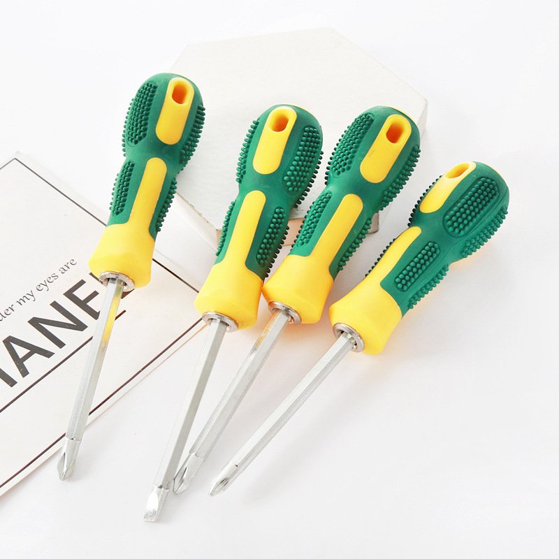 Tuốc nơ vít, tua vit 2 đầu vặn đa năng loại tốt, tô vít vặn ốc tiện dụng màu xanh lá - vàng, linh kiện điện tử