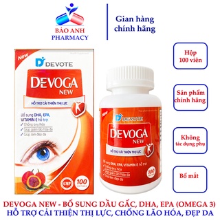 Viên uống dầu gấc devoga new – hỗ trợ cải thiện thị lực, giúp mắt sáng khỏe – hộp 100 viên