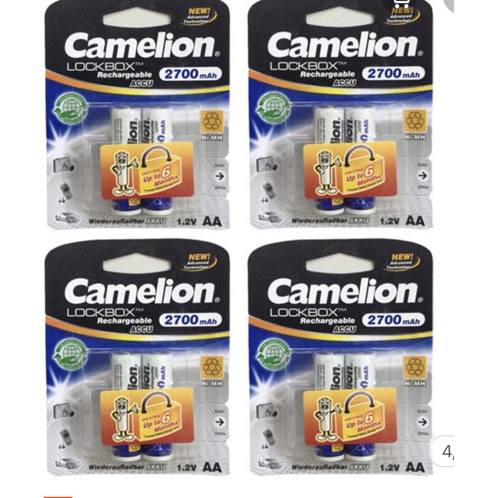 Pin AA Sạc 2700mah CAMELION chính hãng.