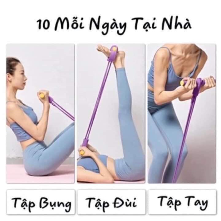 Dây kéo đàn hồi tập Gym tại nhà giúp kéo lưng, tập cơ bụng, cơ ngực, cơ tay, cơ chân loại đẹp