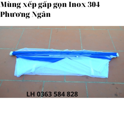 Mẫu Mới - Mùng chụp người lớn Khung INÔX, có viền chân chống muỗi tuyệt đối, mùng chụp tự bung dễ gấp gọn