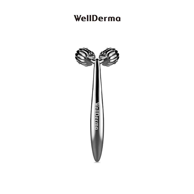 Cây lăn cằm chữ V WELLDERMA màu bạc sẫm nâng cơ mặt