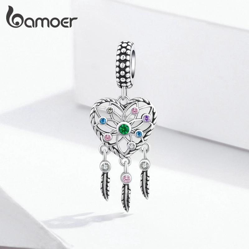 Mặt Dây Chuyền Bamoer Hình Lưới Bắt Giấc Mơ SCC1445 Dùng Trang Trí Vòng Đeo Tay Thời Trang Dành Cho Nữ