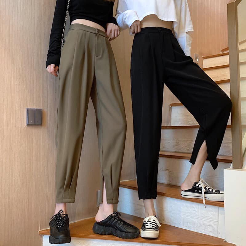 Quần Baggy Vải Có Khóa Ống Chân siêu hot