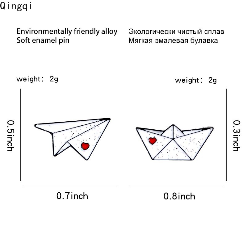 Ghim cài áo Miss Zoe hình máy bay giấy thuyền giấy xinh xắn