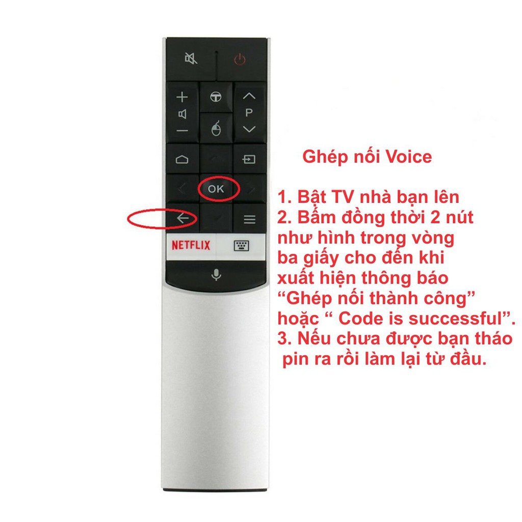 Điều khiển - Remote Tivi TCL chính hãng điều khiển giọng nói