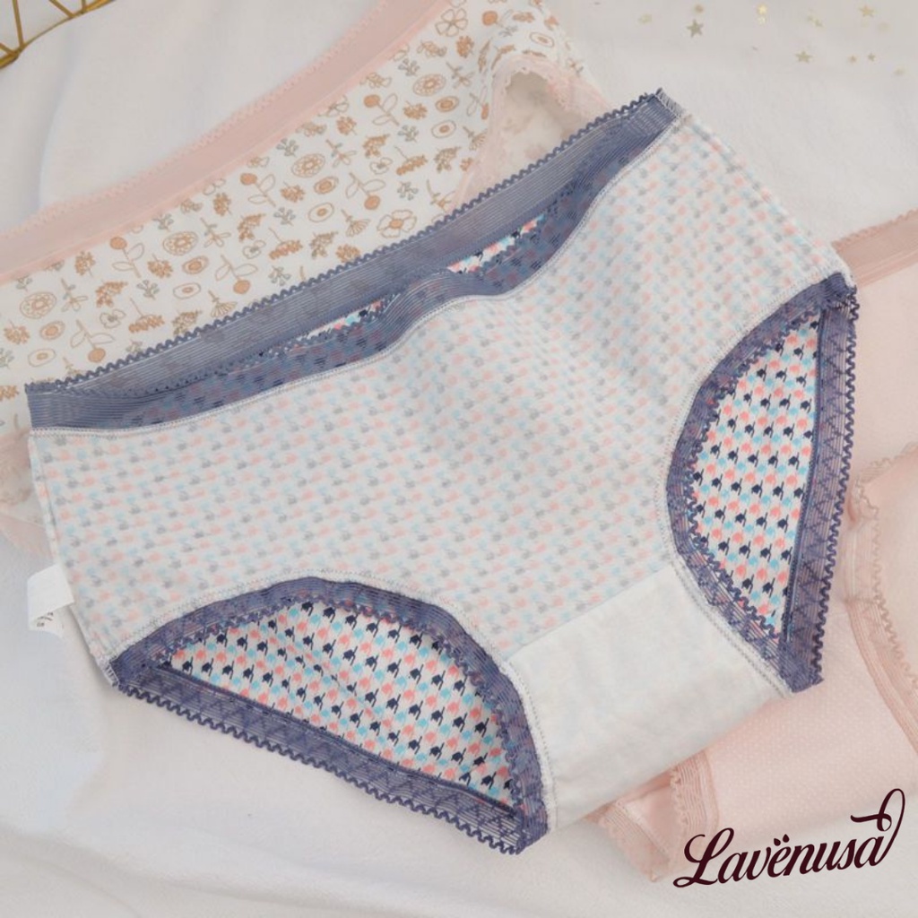 Quần lót nữ Cotton thổ cẩm kháng khuẩn cao cấp siêu thấm hút LAVENUSA QL25