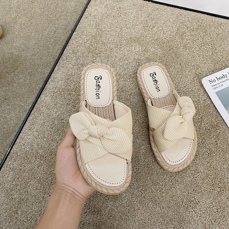 Dép Sandal Nữ Đế Bằng Trang Trí Nơ Thời Trang | BigBuy360 - bigbuy360.vn