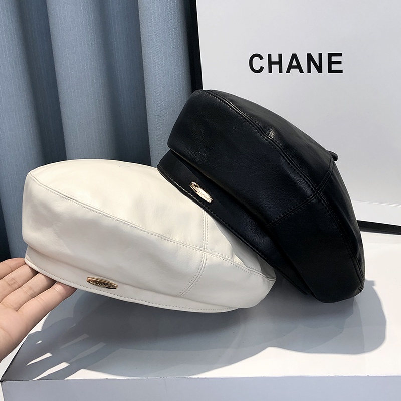 Mũ beret da PU phong cách cổ điển thanh lịch dành cho nữ
