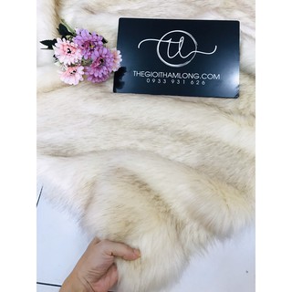 Thảm lông màu kem phết nâu - lông dài hồ ly 5cm