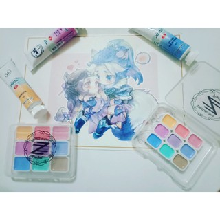 (Hàng sẵn) Pocket màu nước 9 màu pastel White Nights mới