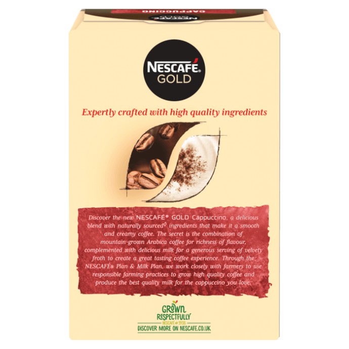 Cà phê Nescafe Gold Cappuccino  xuất xứ Anh. Date 03/2024