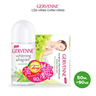 Lăn khử mùi trắng da Gervenne Green Lily 50ml - Tặng xà bông tắm 90gr