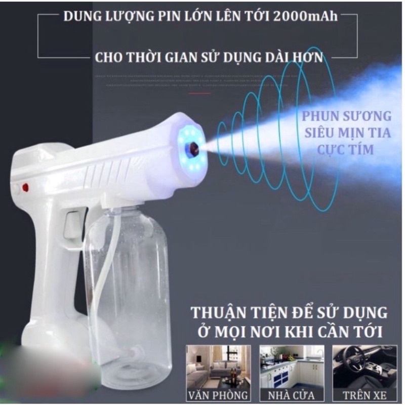 Súng phun khử khuẩn- Súng diệt khuẩn phun khử trùng Nano tia UV khử khuẩn đa năng