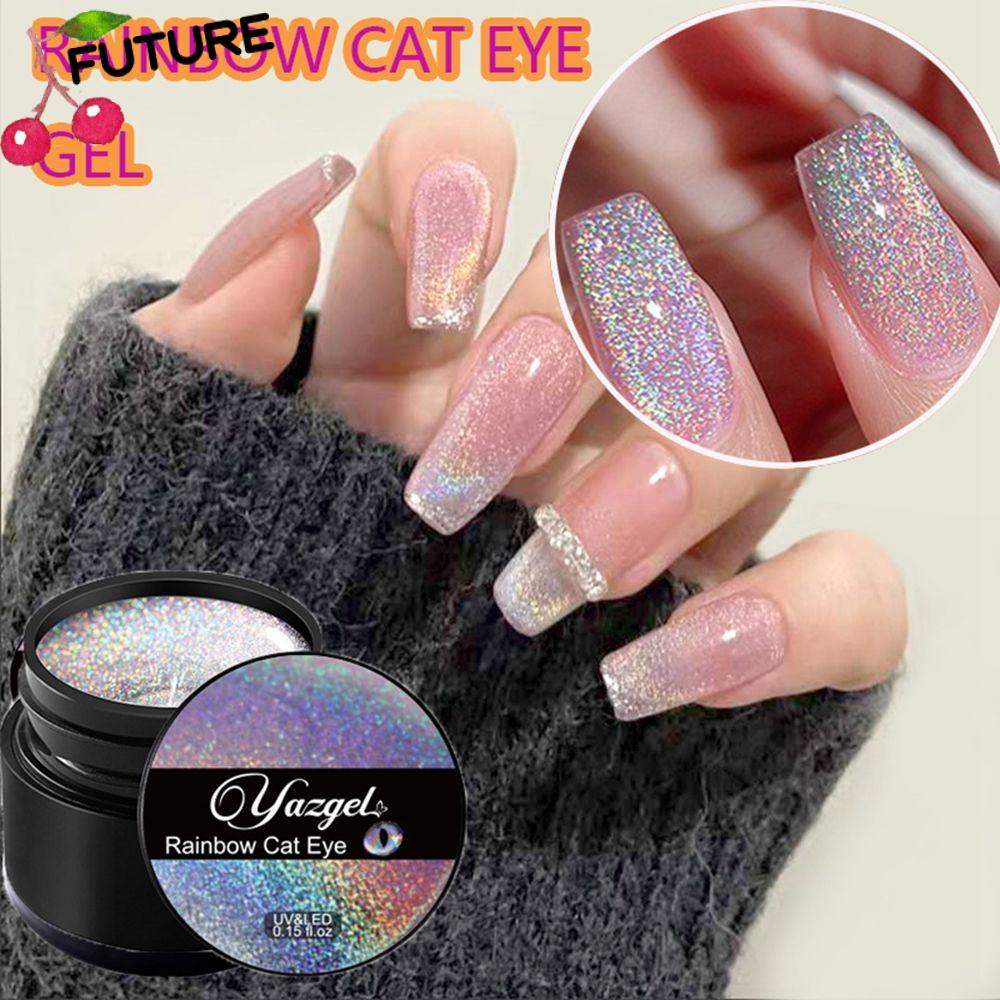 [Hàng mới về] Sơn móng tay gel nhũ kiểu mắt mèo cầu vồng UV LED 5ML làm đẹp cho nữ