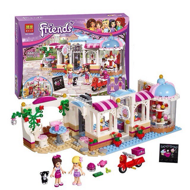 Lắp ghép xếp hình lego Friends bela 444 Siêu thị mini,tiệm bánh ngọt,thực phẩm,rau củ quả,pizza,cafe của Mia