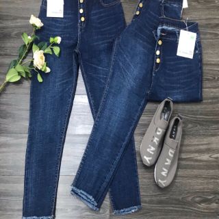 Quần jeans dài nút