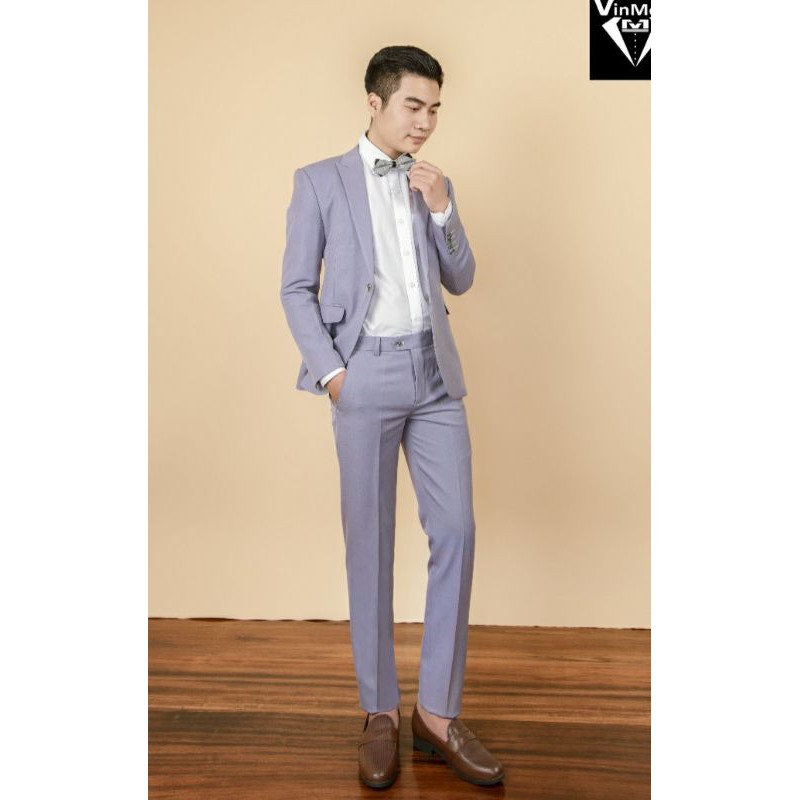 bộ vest màu ghi sáng co dãn 4 chiều