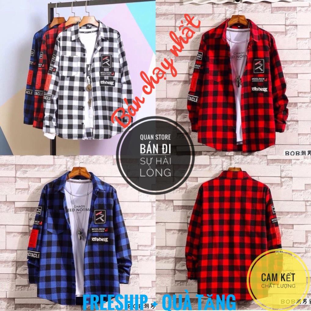 Áo Sơ Mi Flannel Caro Nam Nữ chống nắng Áo Khoác Sơ Mi Caro Flannel Nam Nữ đi nắng Phong Cách Hàn - QSTORE ⚡ ་