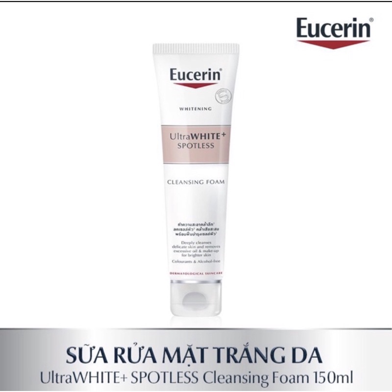 Sữa rửa mặt Eucerin Ultra White+ Spotless Cleansing Foam làm trắng da 150g TẶNG CỌ RỬA MẶT