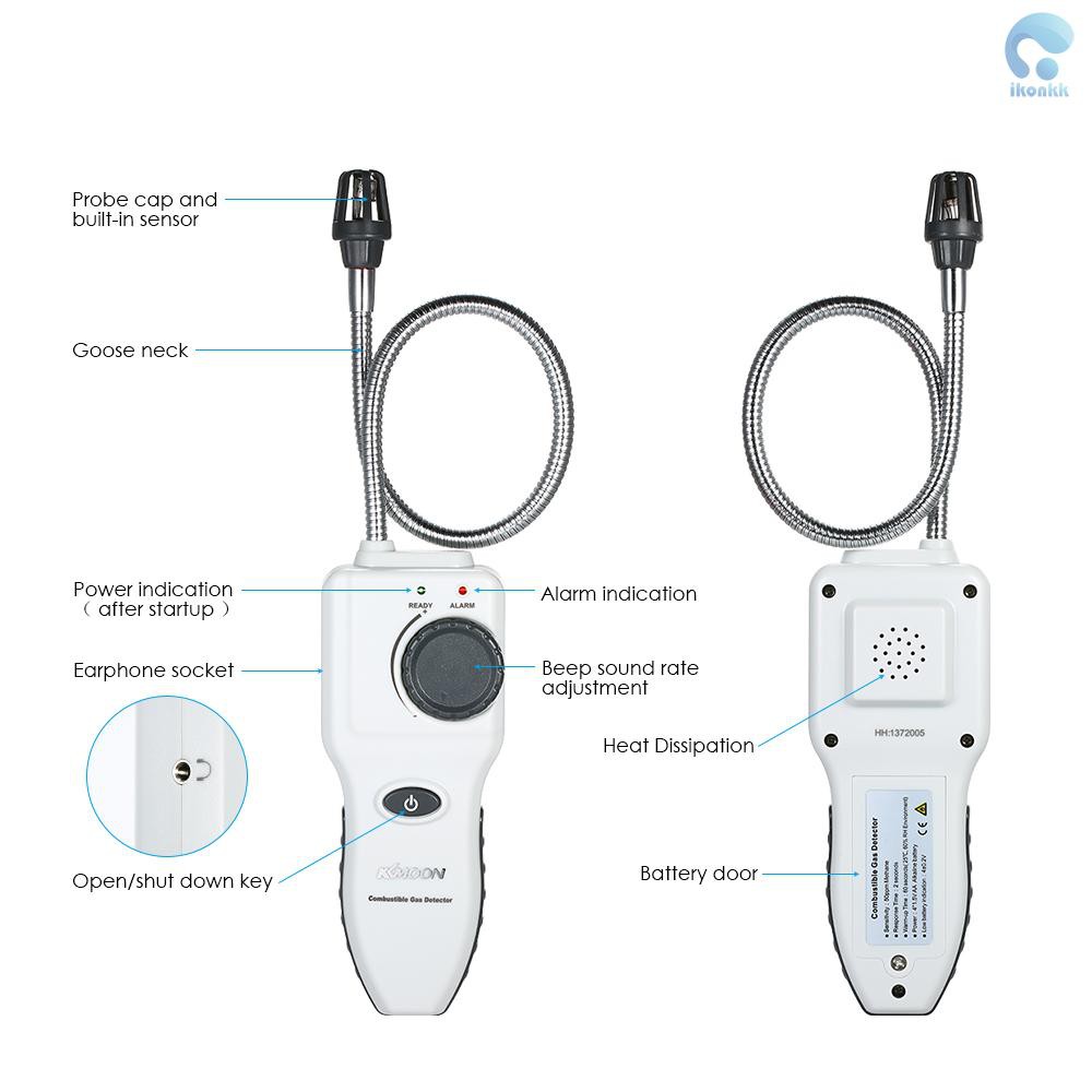 Dụng Cụ Kiểm Tra Rò Rỉ Khí Gas Có Đèn Và Chuông Báo