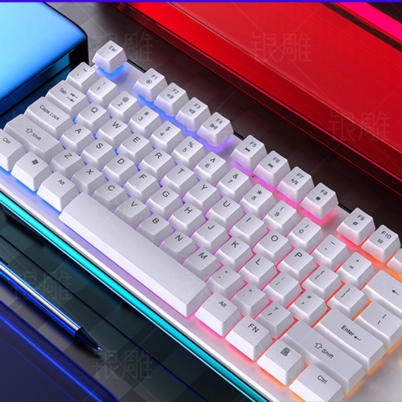 BÀN PHÍM MÁY TÍNH V4 LED 7 MÀU, CHUYÊN GAMING ĐẸP-THIẾT KẾ TINH TẾ, SIÊU NHẠY BH 6 THÁNG