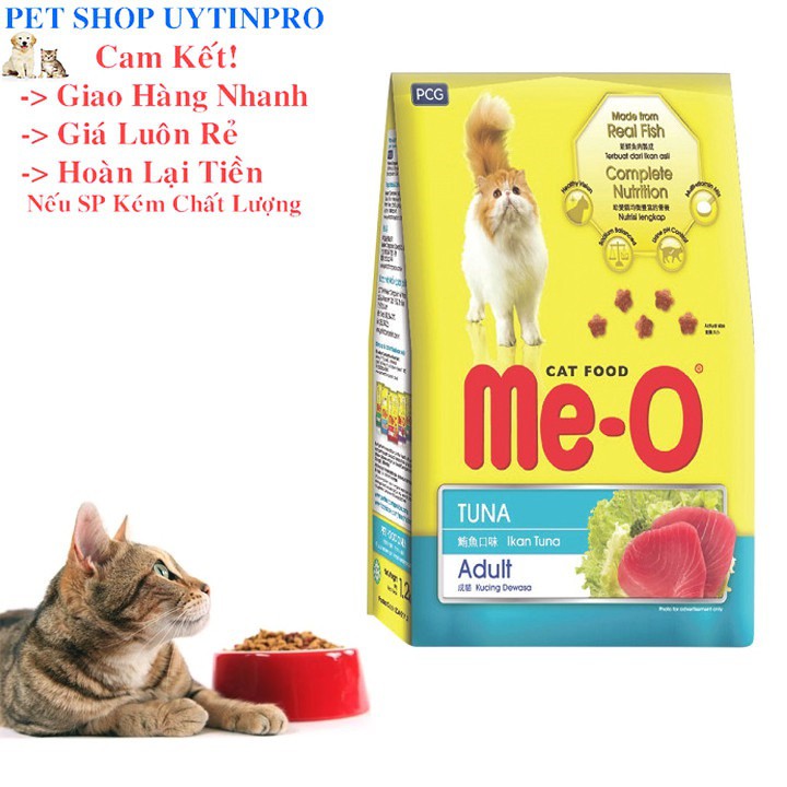 THỨC ĂN MÈO LỚN Me-O Dạng hạt Vị cá ngừ Túi 1.2kg Xuất xứ Thái Lan - Pet shop Uytinpro