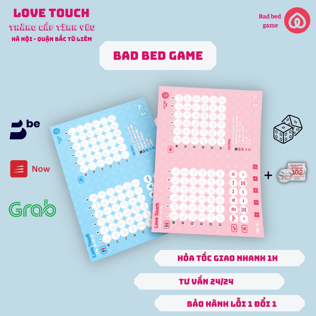 Bảng game bad bed trò chơi dringking game nâng tẩm cảm xúc dành cho các cặp đôi - LOVE TOUCH HN1