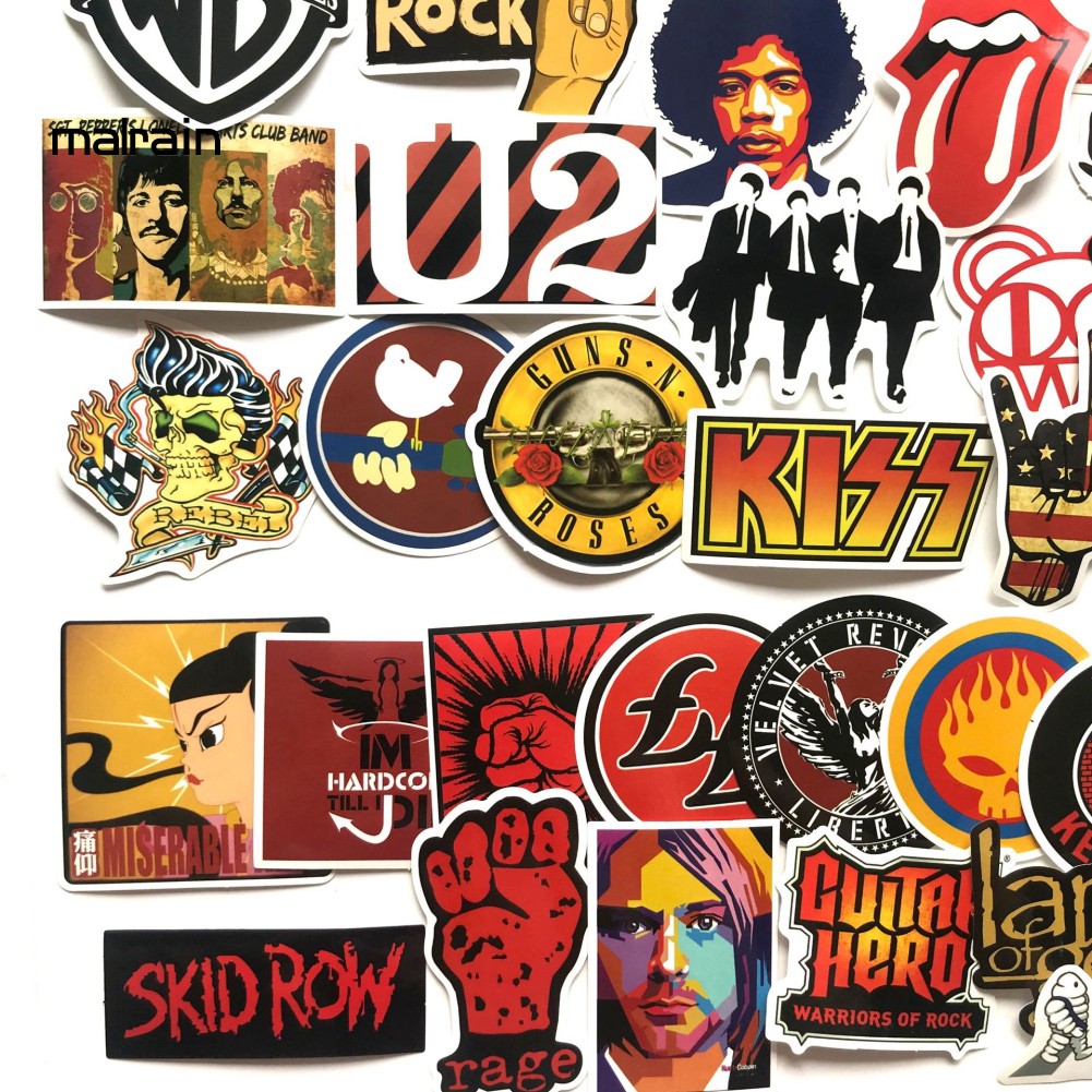 Set 50 hình dán dán trang trí phong cách Rock The Beats