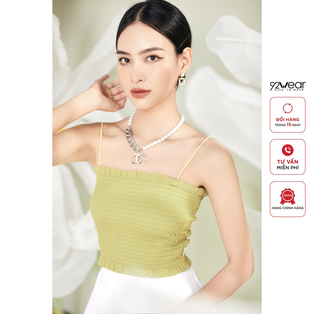 Áo 2 dây nhún ngực 92WEAR , thiết kế cao cấp ADA2389