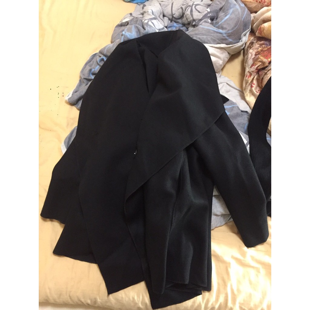 [Sẵn Hàng]♥️Áo Khoác Dạ Đen Dáng Dài Ulzzang(ảnh thật)Size S-&gt;2XL