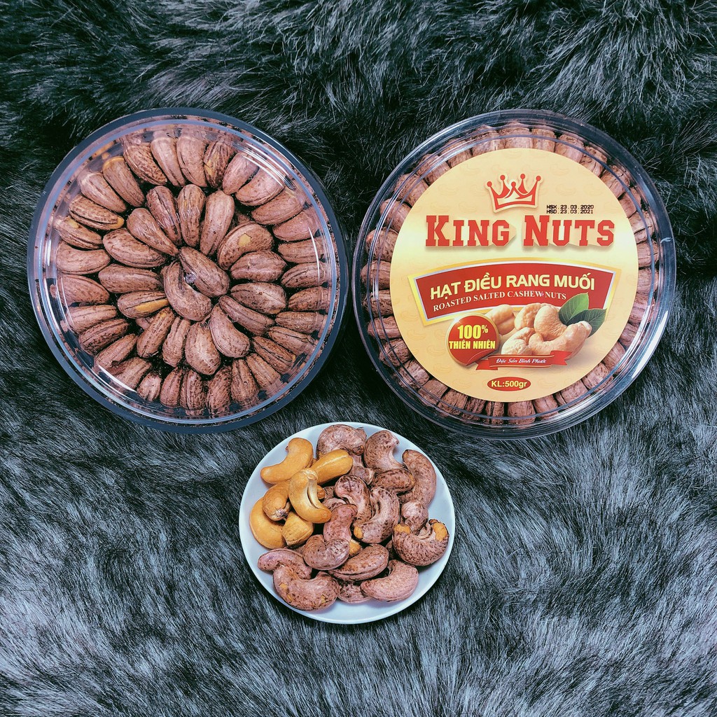 500Gr Hạt Điều Rang Muối A+ Loại 1 KingNuts Hộp Tròn