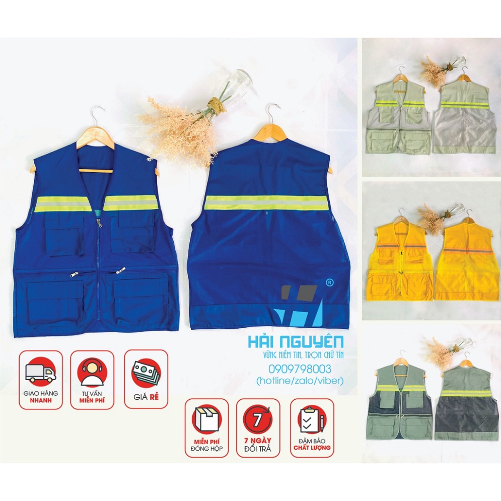 Áo gile kỹ sư phản quang bảo hộ lao động công trình [DOO SAFETY]