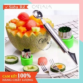 Muỗng Múc Trái Cây Viên/ Dao Tỉa Hoa Quả 2 Đầu Inox 304 DMTC14