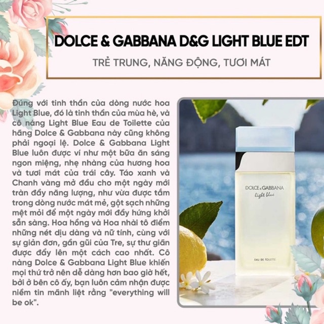 Nước hoa DG Light Blue EDT