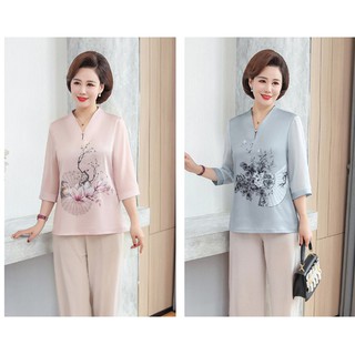 Áo lụa trung niên sang trọng, 35-50 tuổi - ATCS08XXX002
