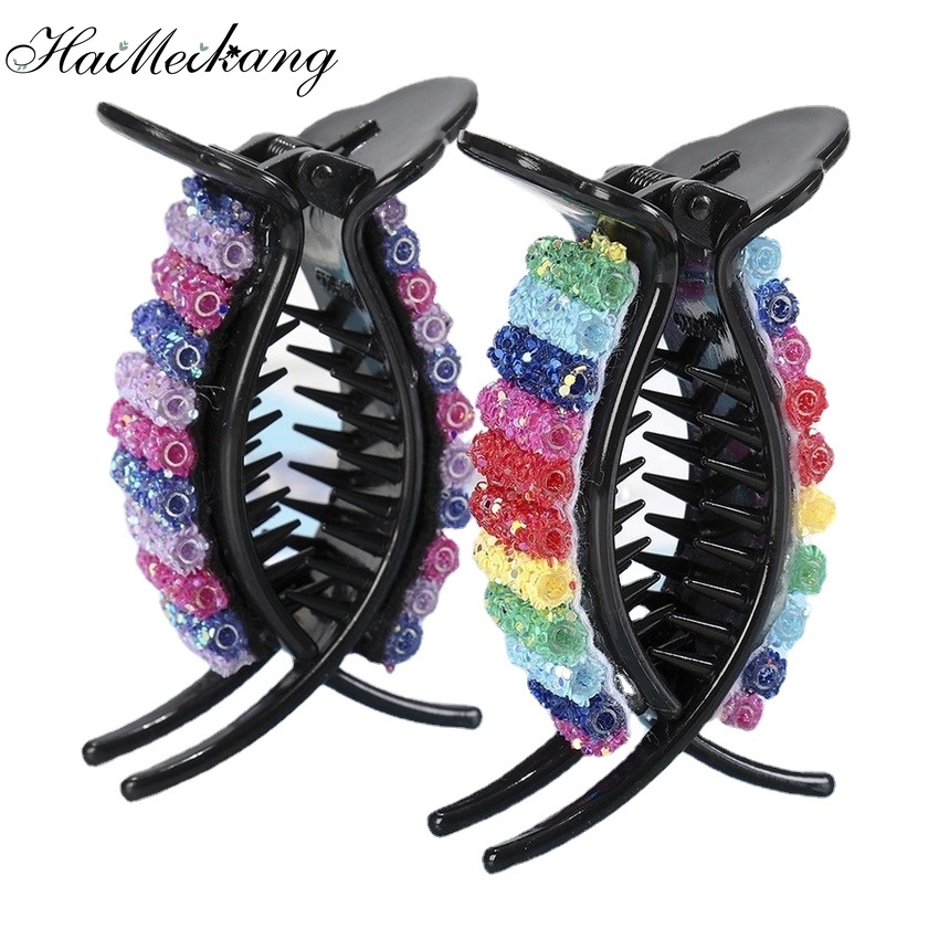 Kẹp tóc HAIMEIKANG thời trang màu cầu vồng đáng yêu kiểu Hàn dễ phối đồ cho nữ