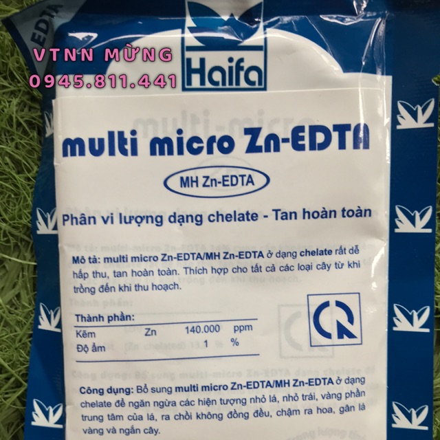 Phân bón Haifa vi lương Kẽm chelate 25gr, Áo giáp kẽm cho cây trồng