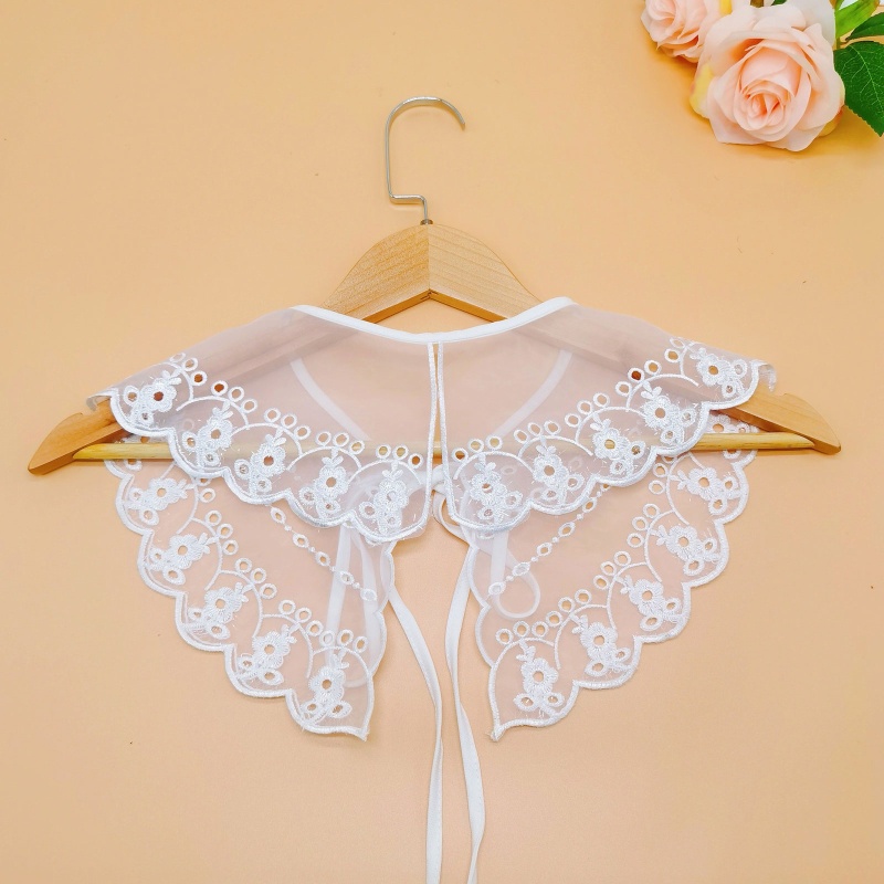 Cổ Áo Sơ Mi Ren Rỗng Họa Tiết Hoa Có Thể Tháo Rời Cho Nữ