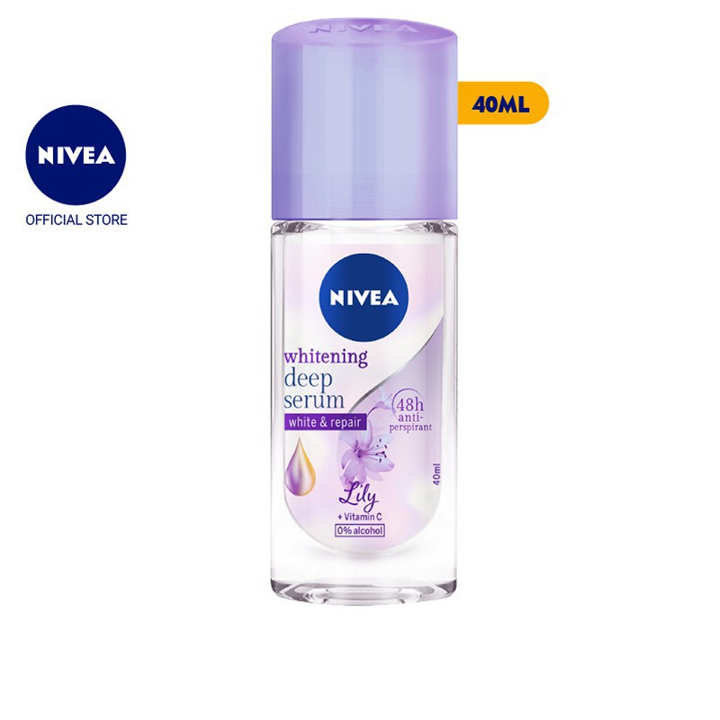 Lăn Ngăn Mùi Nivea Serum Sáng Mịn Hương Hoa Lily Whitening Deep Serum Roll On Lily 40ml