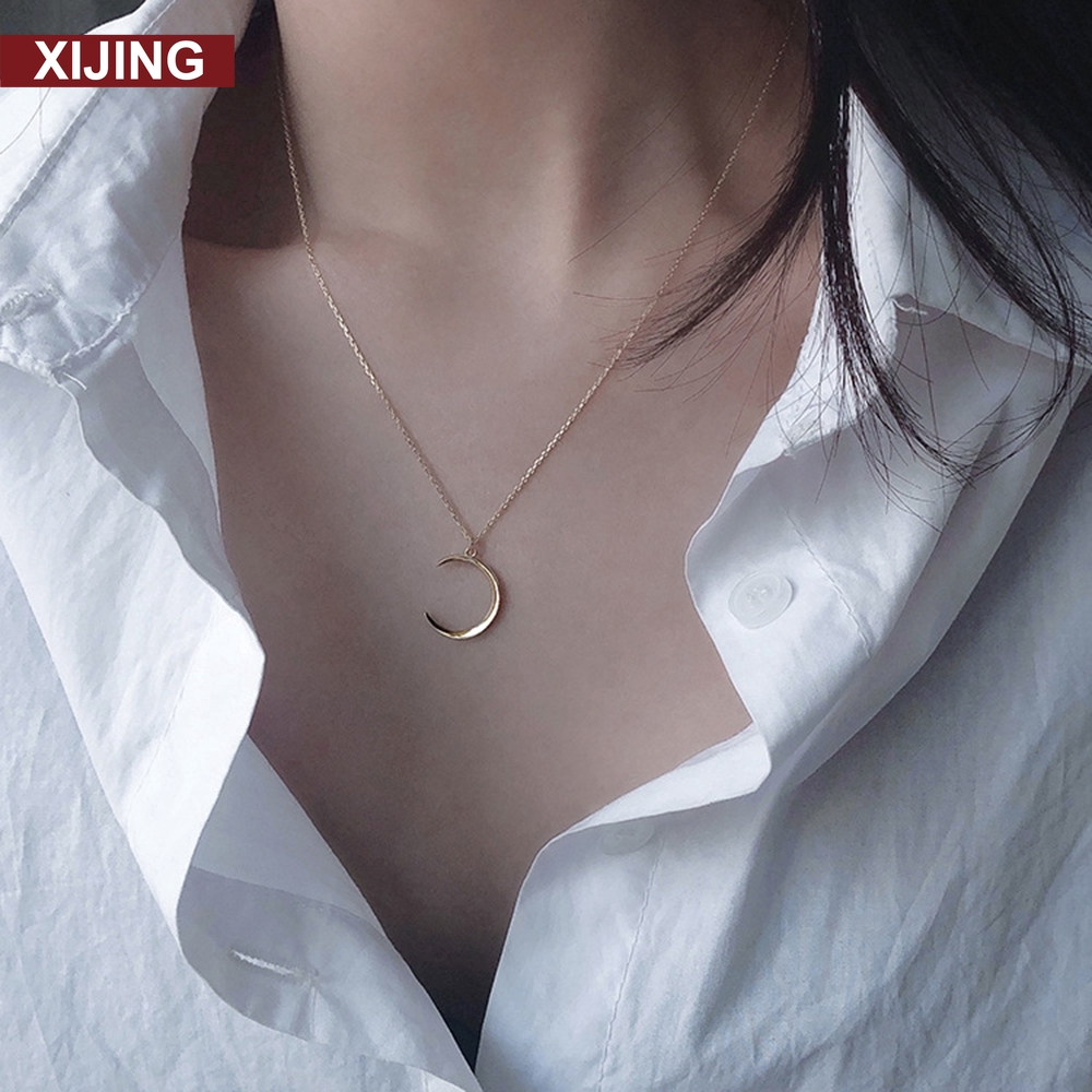 【COD】Vòng cổ hợp kim hình trăng khuyết xinh xắn
