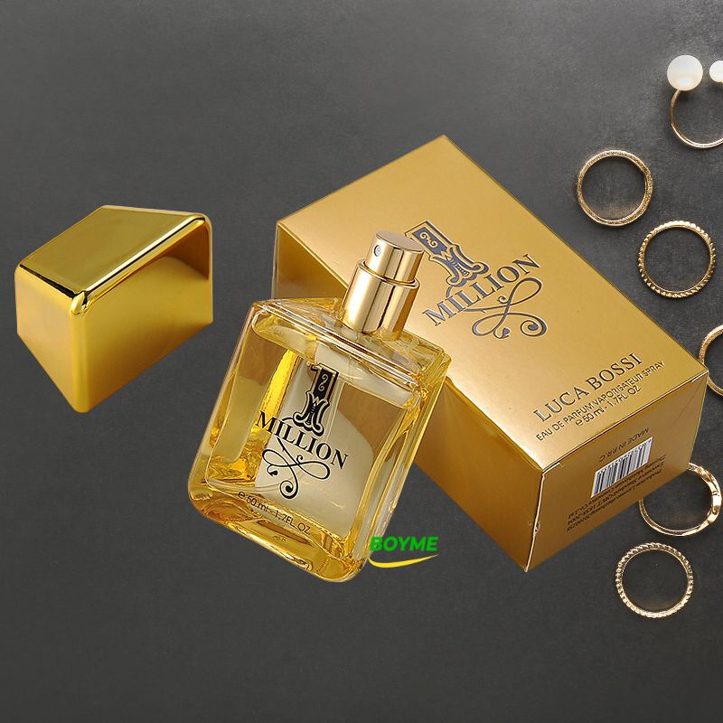 Nước Hoa Nam Tính Thơm Lâu MILLION 50ML, Thiết Kế Chai Màu Vàng Sang Trọng, Tinh Tế, Đàn Ông Đích Thực