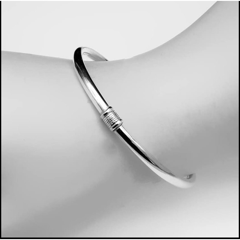 [ Bạc s925 ] vòng tay bạc trơn cá tính dành cho nam và nữ