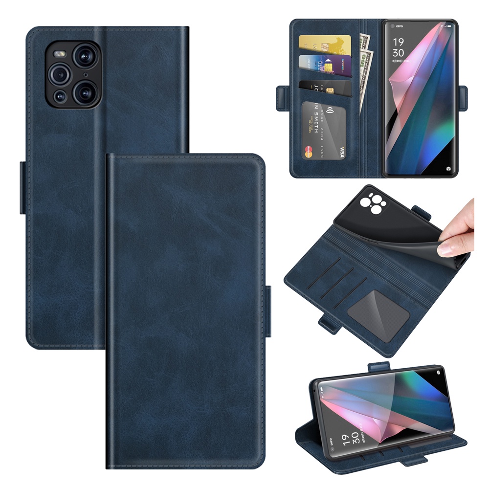 Ốp Điện Thoại Da Có Ngăn Đựng Thẻ Cho OPPO Find X2 X3 Lite Pro Neo
