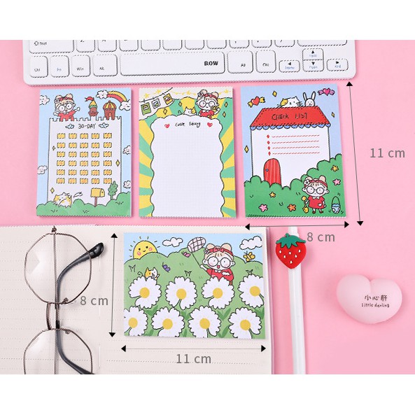 Cute Retro Style Decorative  Traveler's Notebook Cute Little Maru Post-It Cute Note Paper