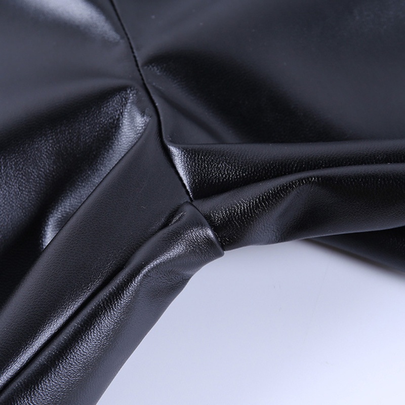 Quần Dài Giả Da Lưng Cao Dáng Ôm Màu Trơn Thời Trang Mùa Thu Cho Nữ