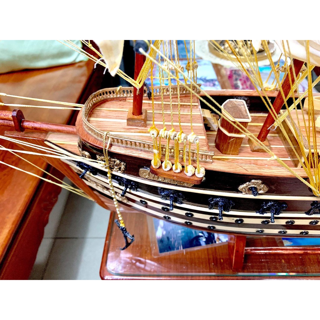 Mô hình thuyền gỗ thuyền trang trí tàu chiến cổ JYLLAND - Dài 77cm
